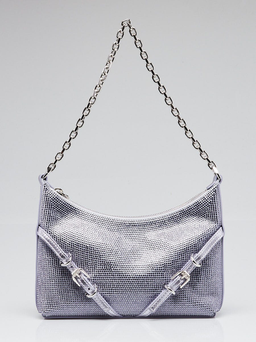 Givenchy Metallic Purple Leather Crystal Voyou Bag