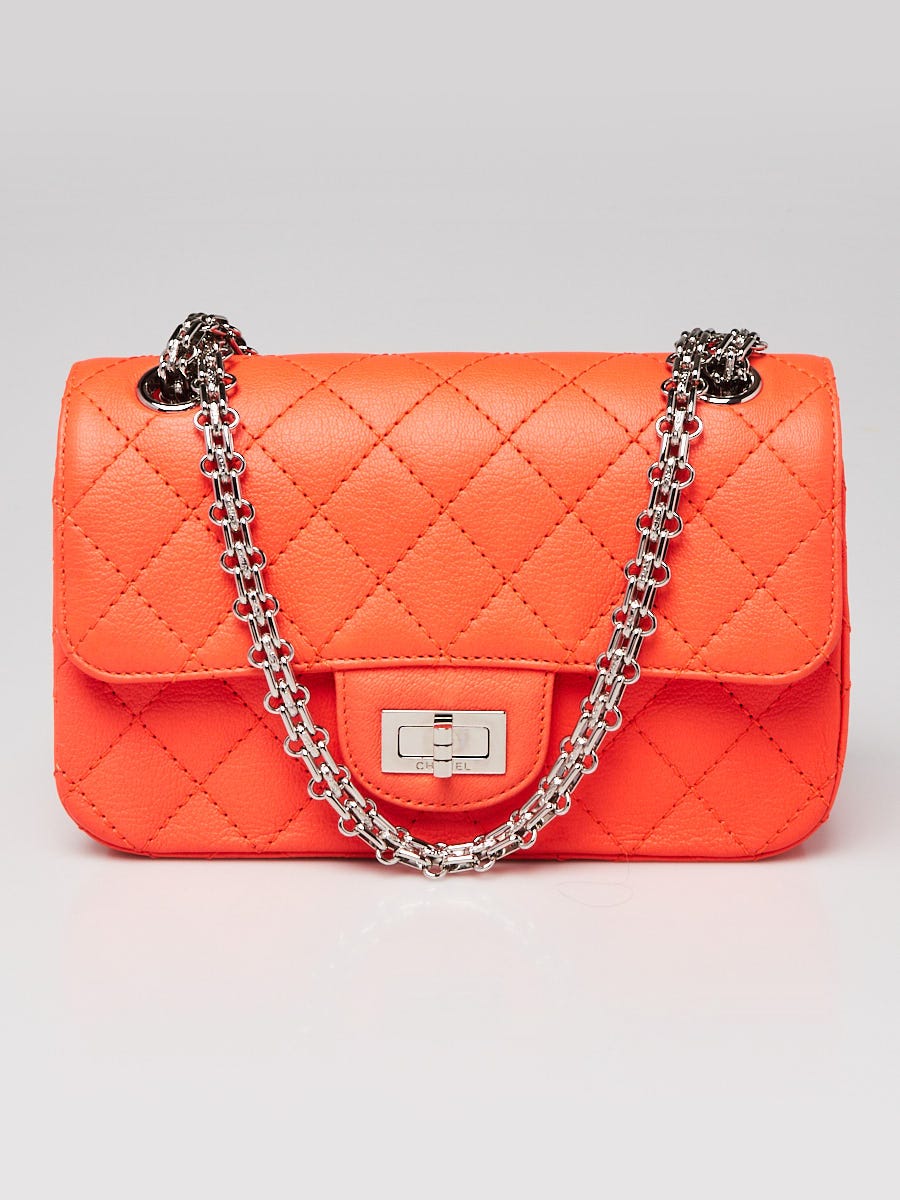 Chanel Orange 2.55 Quilted Classic Chevre Leather Reissue Mini Flap Bag