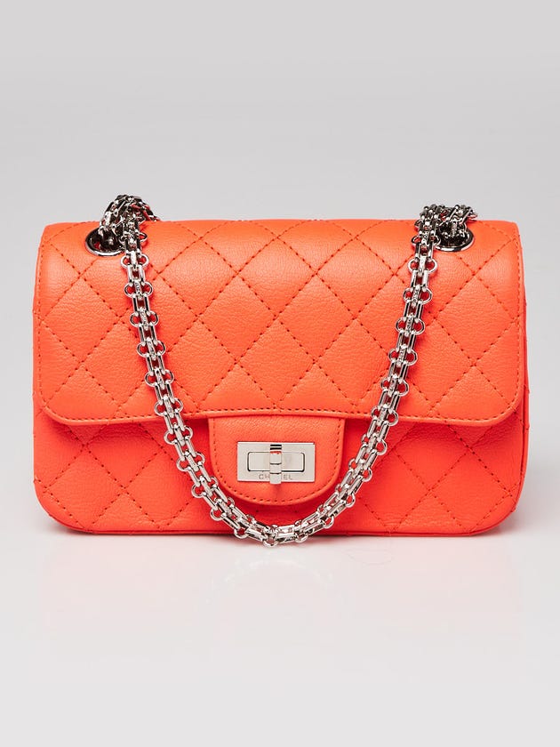 Chanel Orange 2.55 Quilted Classic Chevre Leather Reissue Mini Flap Bag