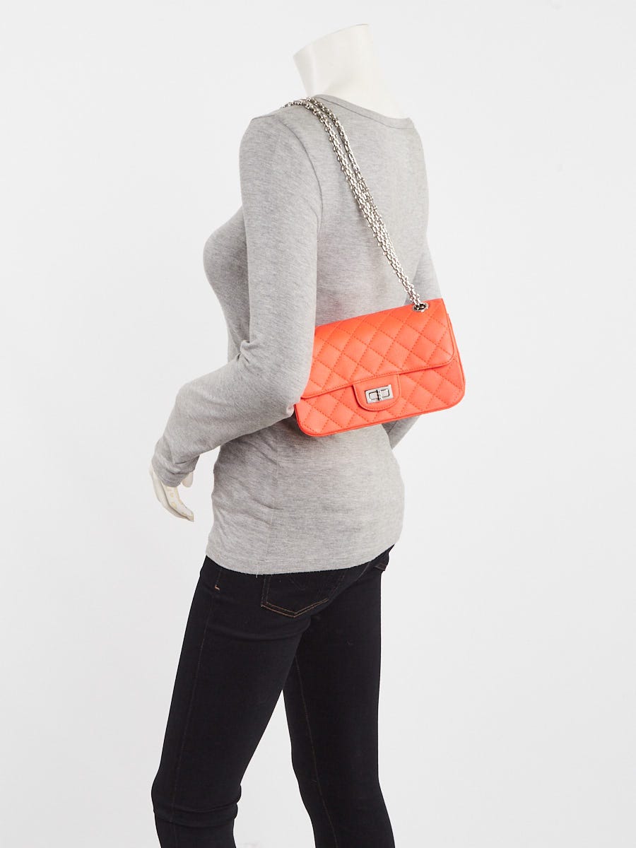 Chanel Orange 2.55 Quilted Classic Chevre Leather Reissue Mini Flap Bag