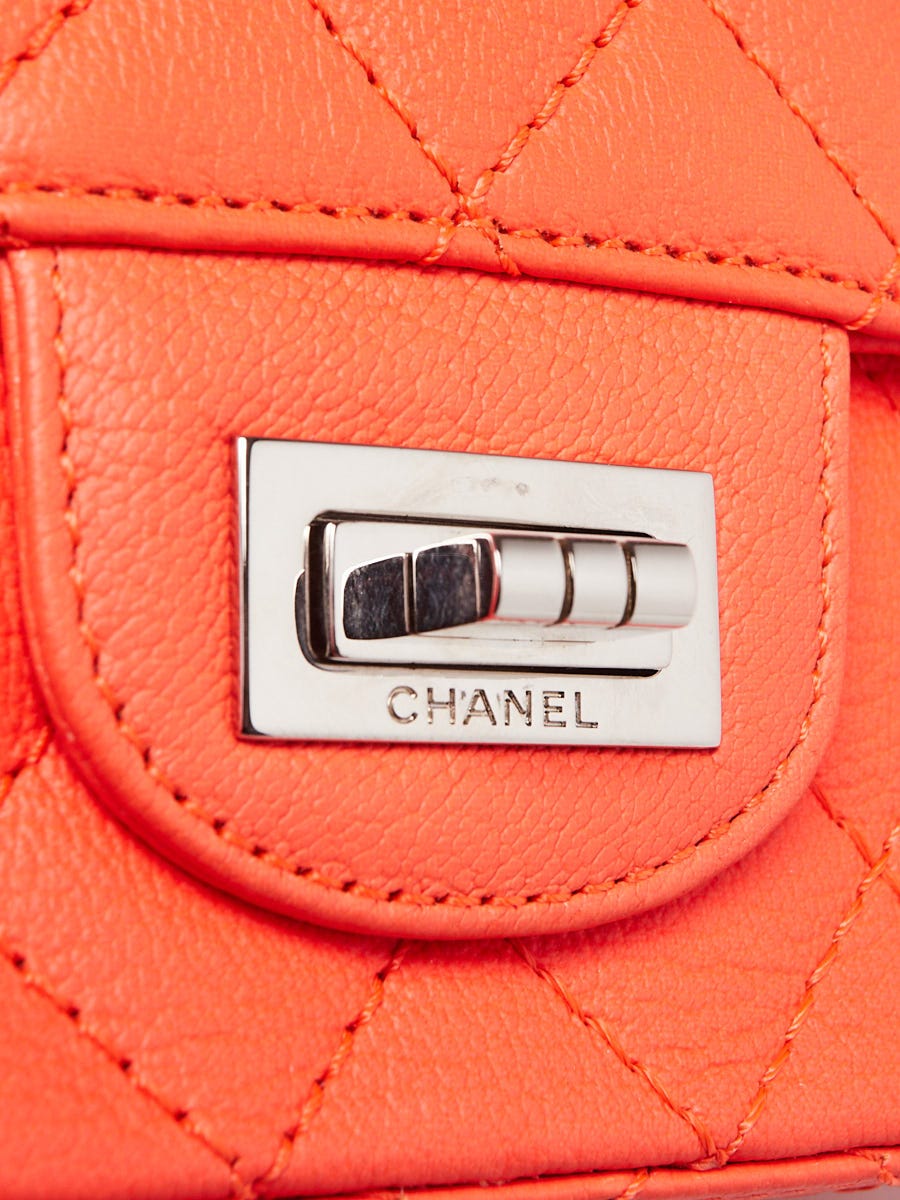 Chanel Orange 2.55 Quilted Classic Chevre Leather Reissue Mini