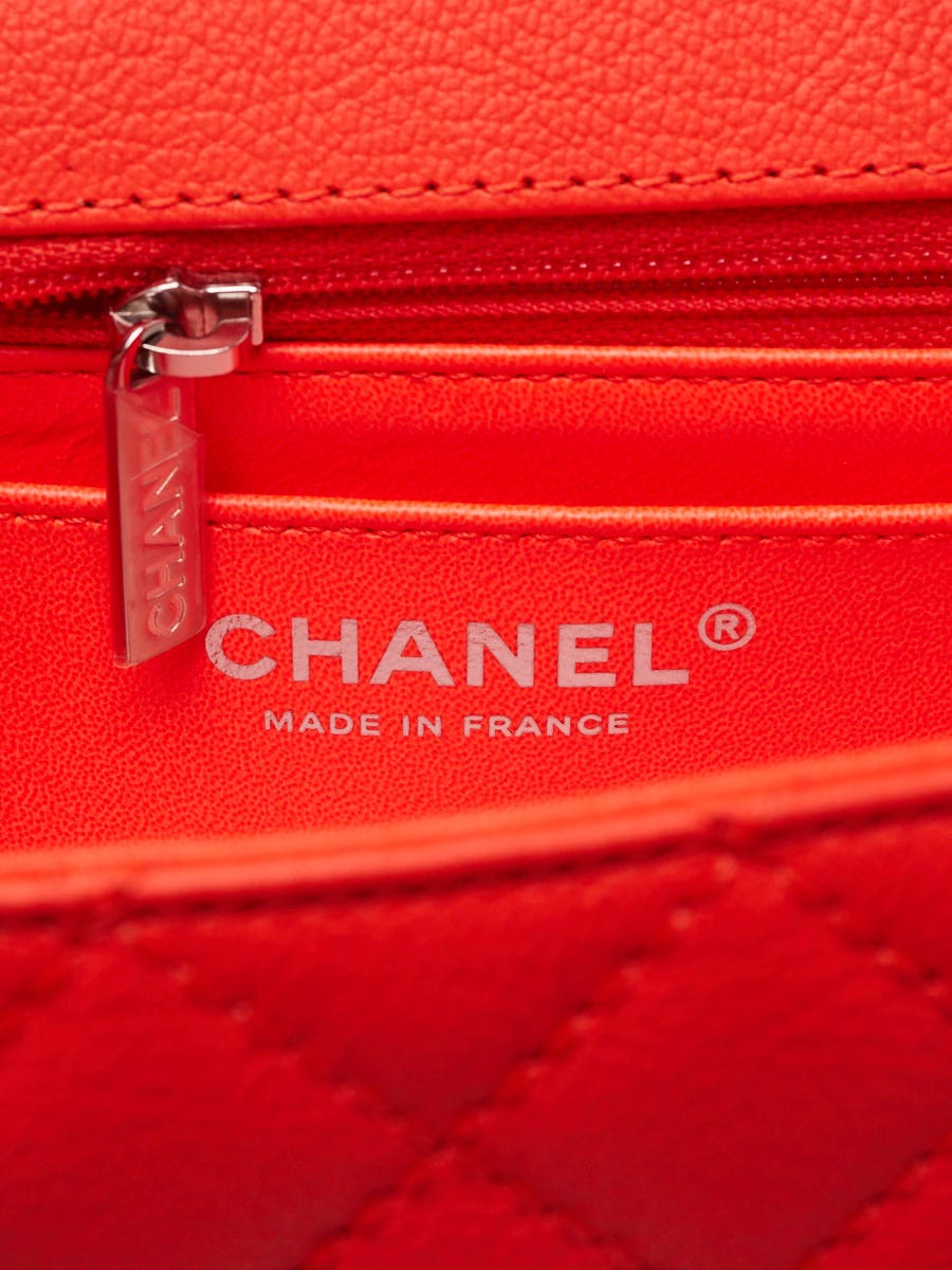 Chanel Orange 2.55 Quilted Classic Chevre Leather Reissue Mini