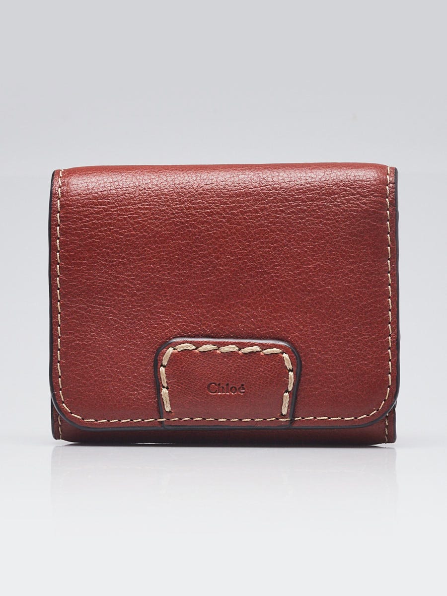 Chloe ケース Chloe Sepia Brown Leather Edith Trifold Wallet | Yoogi's Closet