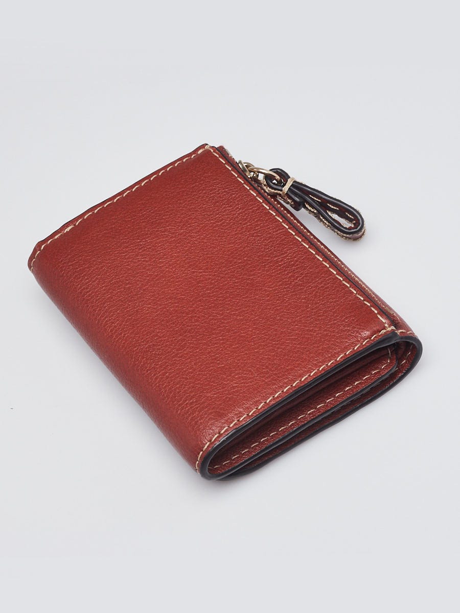Chloe Sepia Brown Leather Edith Trifold Wallet