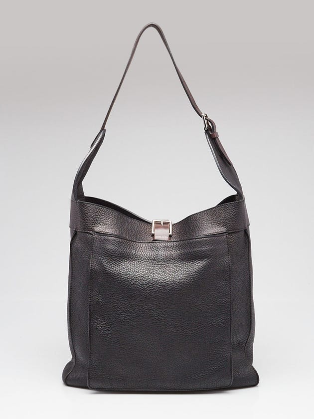 Hermes Black Clemence Leather Marwari GM Bag