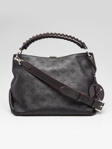 Louis Vuitton Black Monogram Mahina Leather Beaubourg Hobo MM Bag