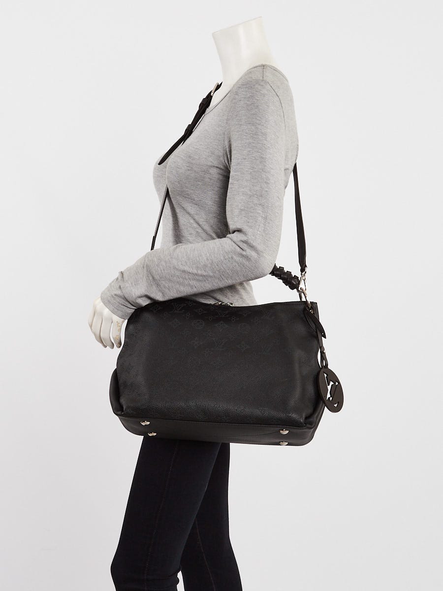 Louis Vuitton Black Monogram Mahina Leather Beaubourg Hobo MM Bag