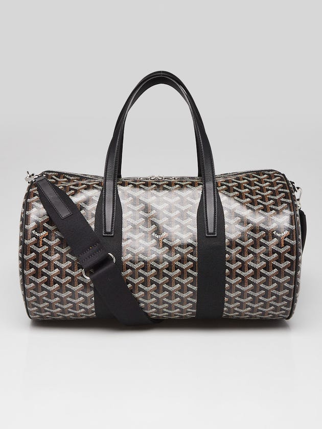 Goyard Black Chevron Print Coated Canvas Barrel Sport 40 Duffle Bag