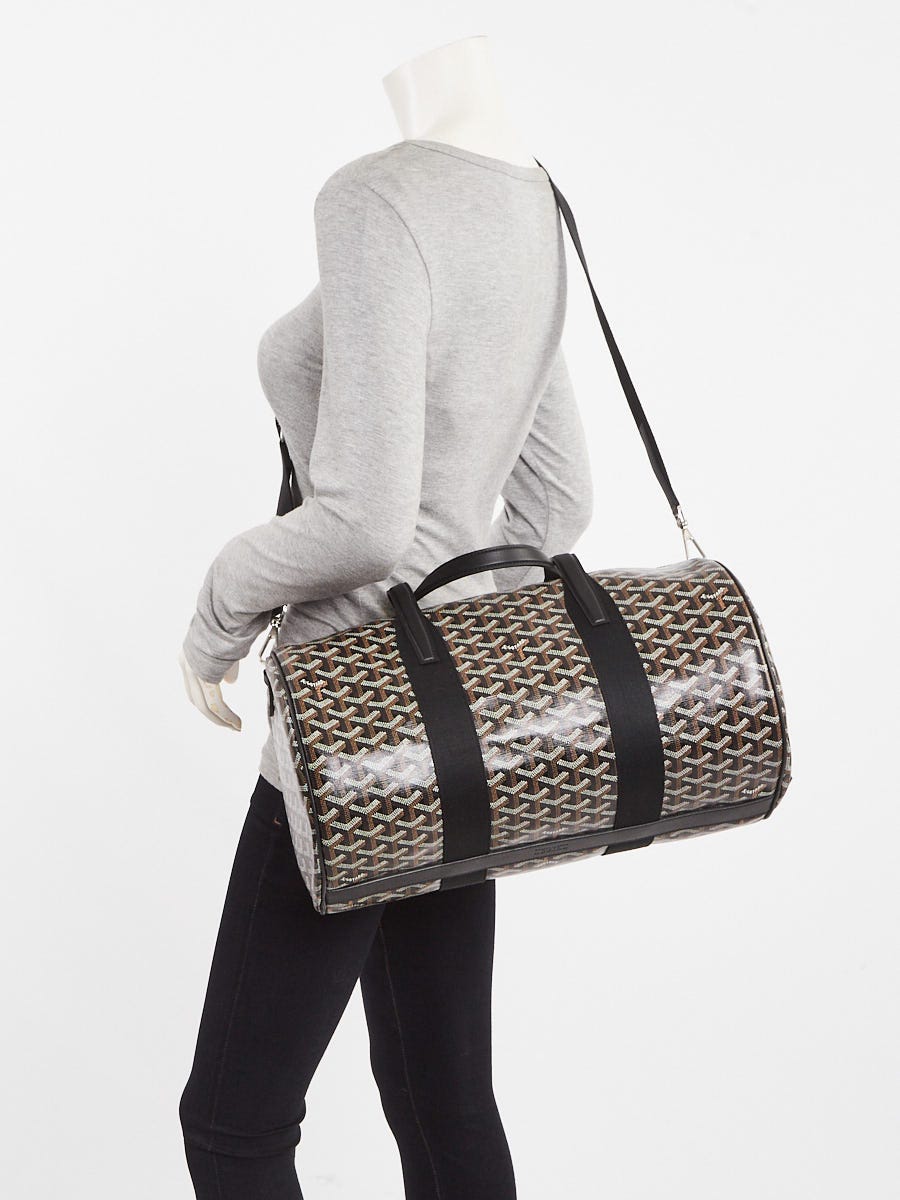 Goyard Black Chevron Print Coated Canvas Barrel Sport 40 Duffle Bag