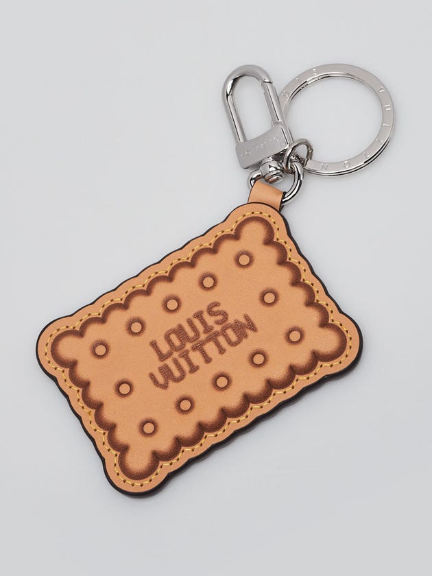 Louis Vuitton Brown Leather Biscuit Key Holder and Bag Charm