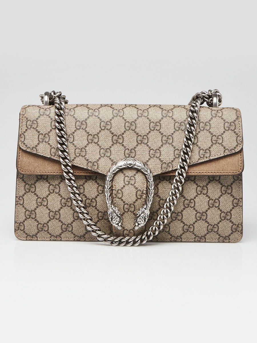 Gucci Beige/Ebony GG Supreme Coated Canvas Dionysus Small Shoulder Bag