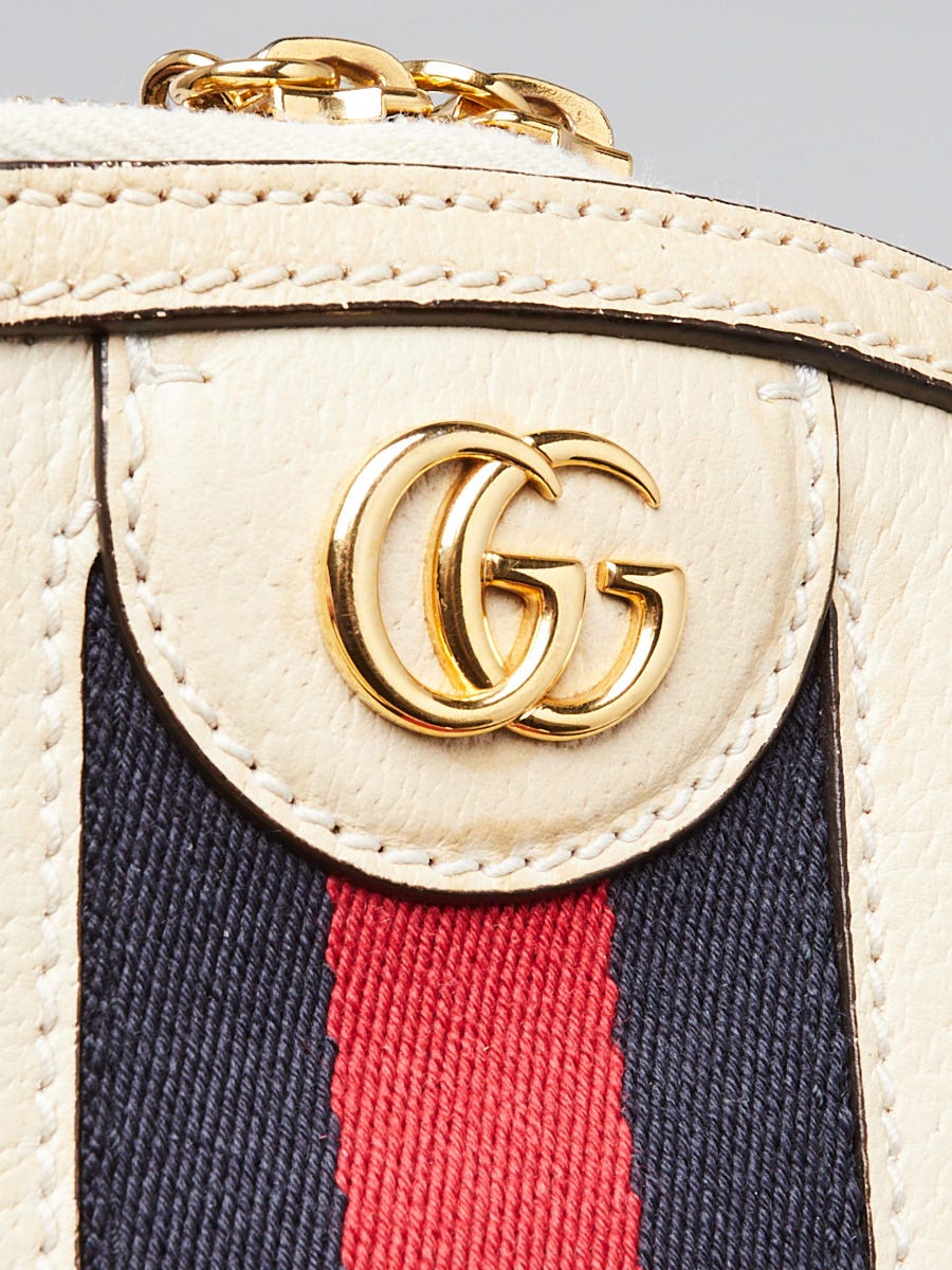 Gucci White Leather Vintage Web Small Ophidia Crossbody Bag