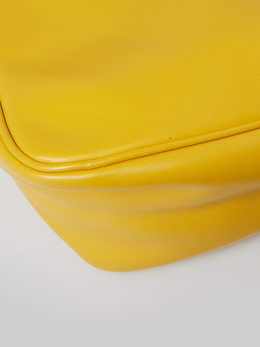 Prada Yellow Leather Triangle Logo Crossbody Bag | Yoogi's Closet