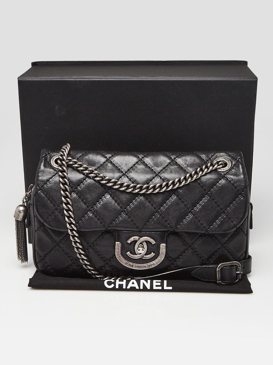 Chanel Black Quilted Leather Coco Sporran Jumbo Flap Bag | Yoogi's