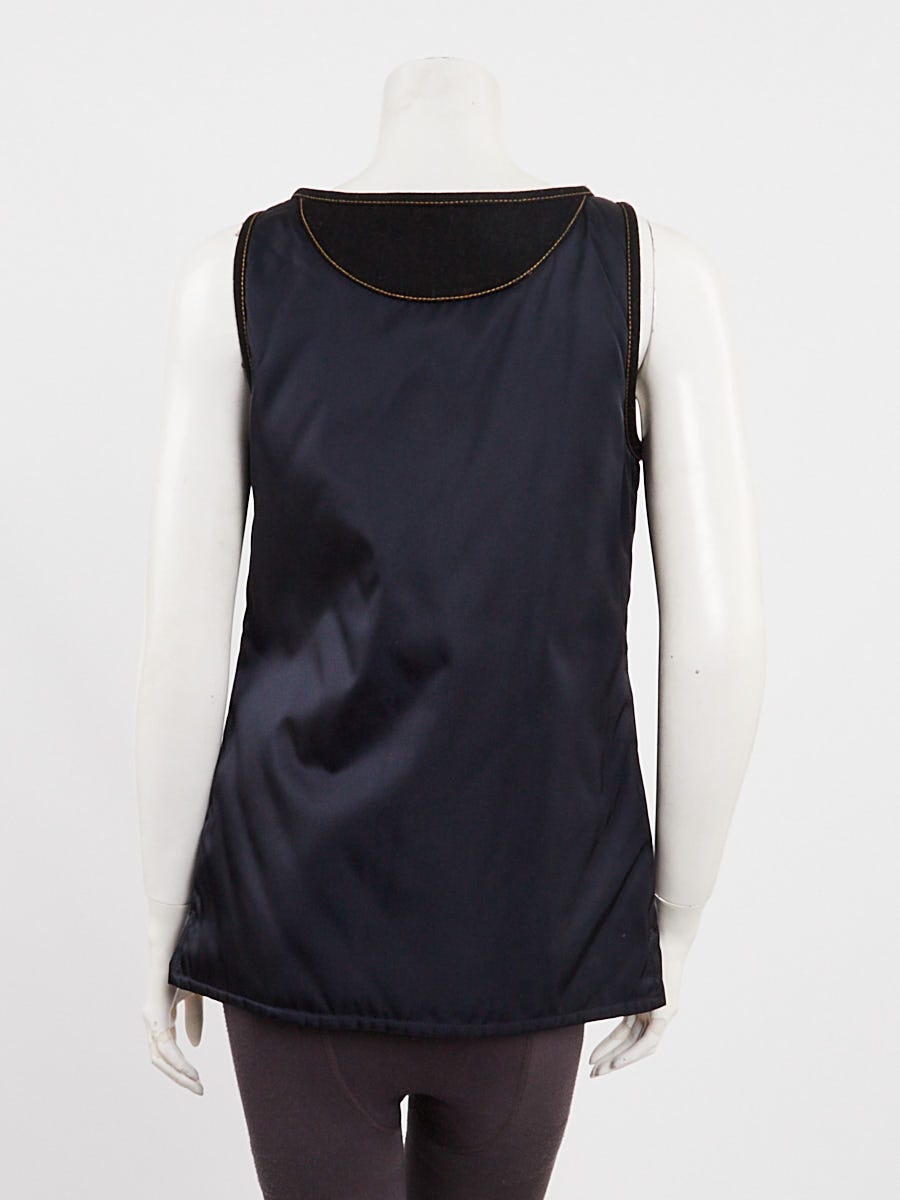 Prada Navy Blue Nylon Zip Vest Size M