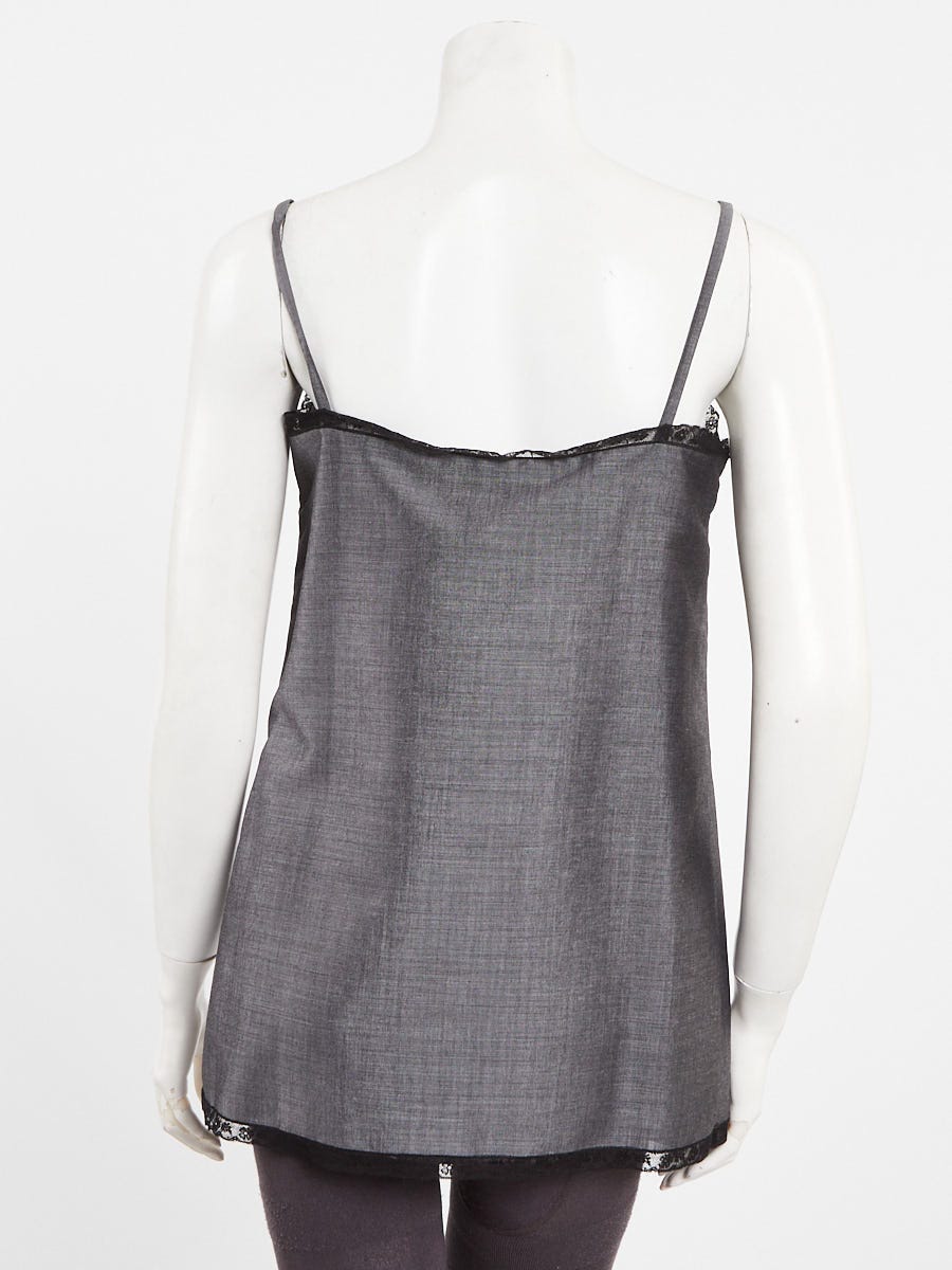 Prada Grey Mohair/Wool Lace Trimmed Camisole Size 4/38