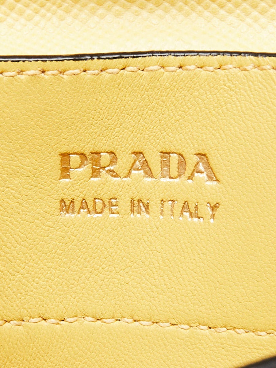 Prada Yellow Saffiano Leather Double Handle Tote Bag B2756