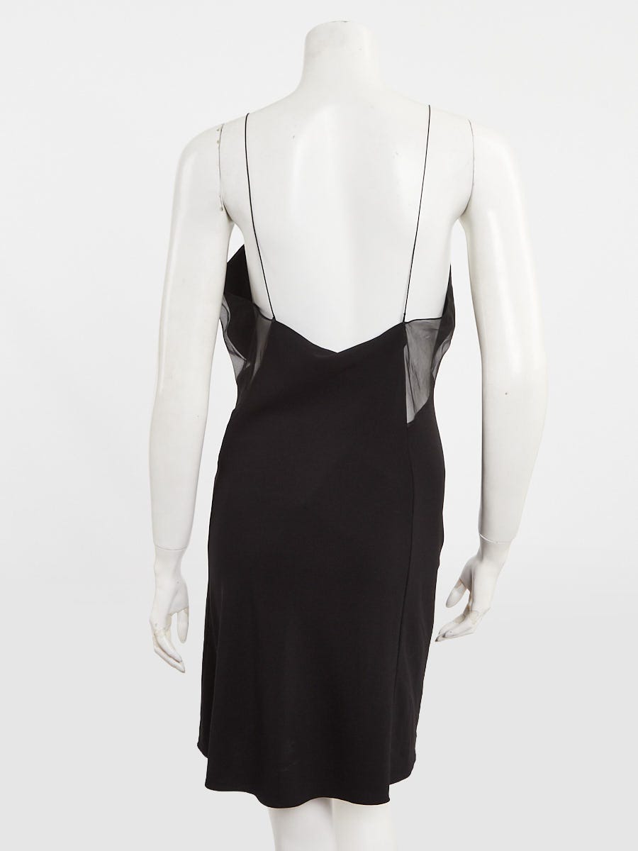 Balenciaga Black Polyester Slip Dress Size 6/38