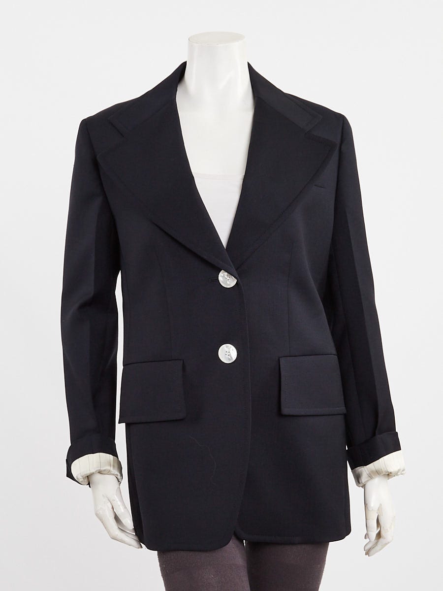 Prada Navy Blue Viscose Blazer Size 42