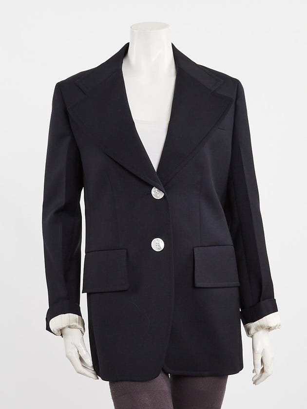 Prada Navy Blue Viscose Blazer Size 42