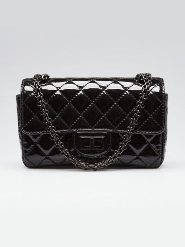 Chanel Black Quilted Patent Leather 2.55 Reissue Mini Flap Bag