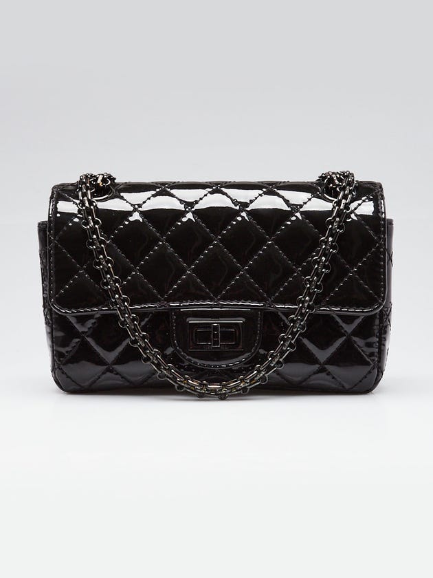 Chanel Black Quilted Patent Leather 2.55 Reissue Mini Flap Bag