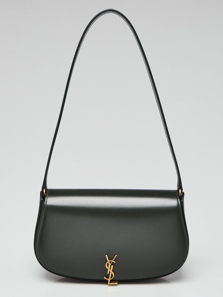 Yves Saint Laurent Green Box Leather Mini Voltaire Shoulder Bag