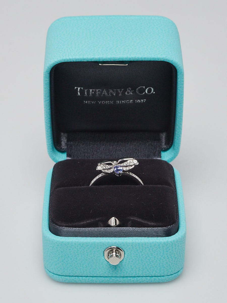 Tiffany 
Co. Platinum Tanzanite and Diamond Firefly Ring Size 7
