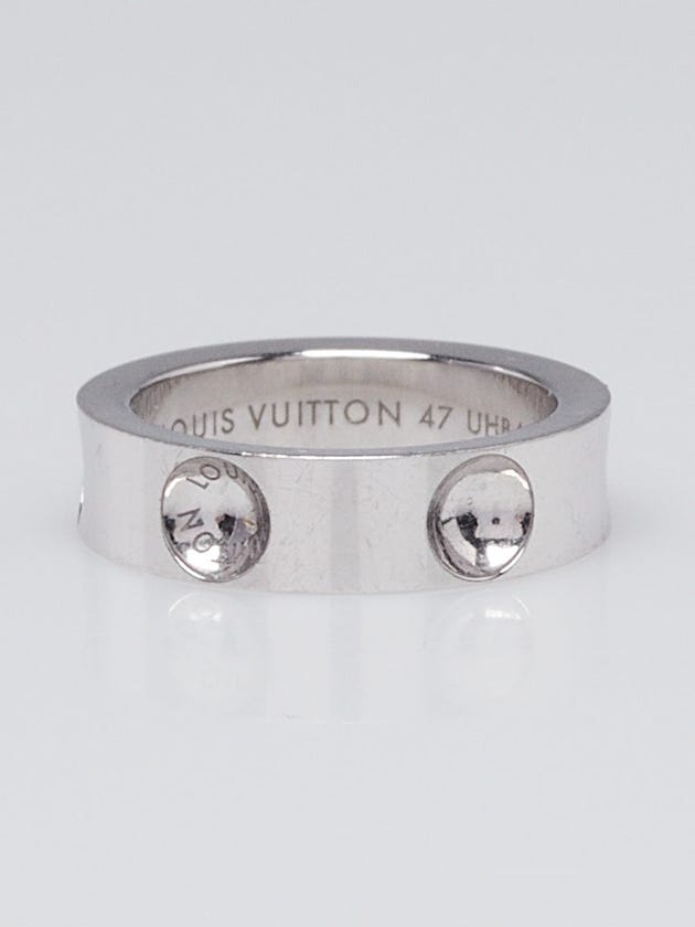 Louis Vuitton 18K White Gold Emprient Ring Size 4.25/47