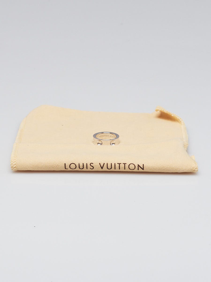 Louis Vuitton 18K White Gold Emprient Ring Size 4.25/47