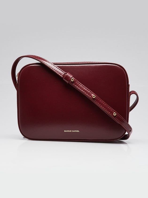 Mansur Gavriel Dark Red Smooth Leather Mini Camera Crossbody Bag