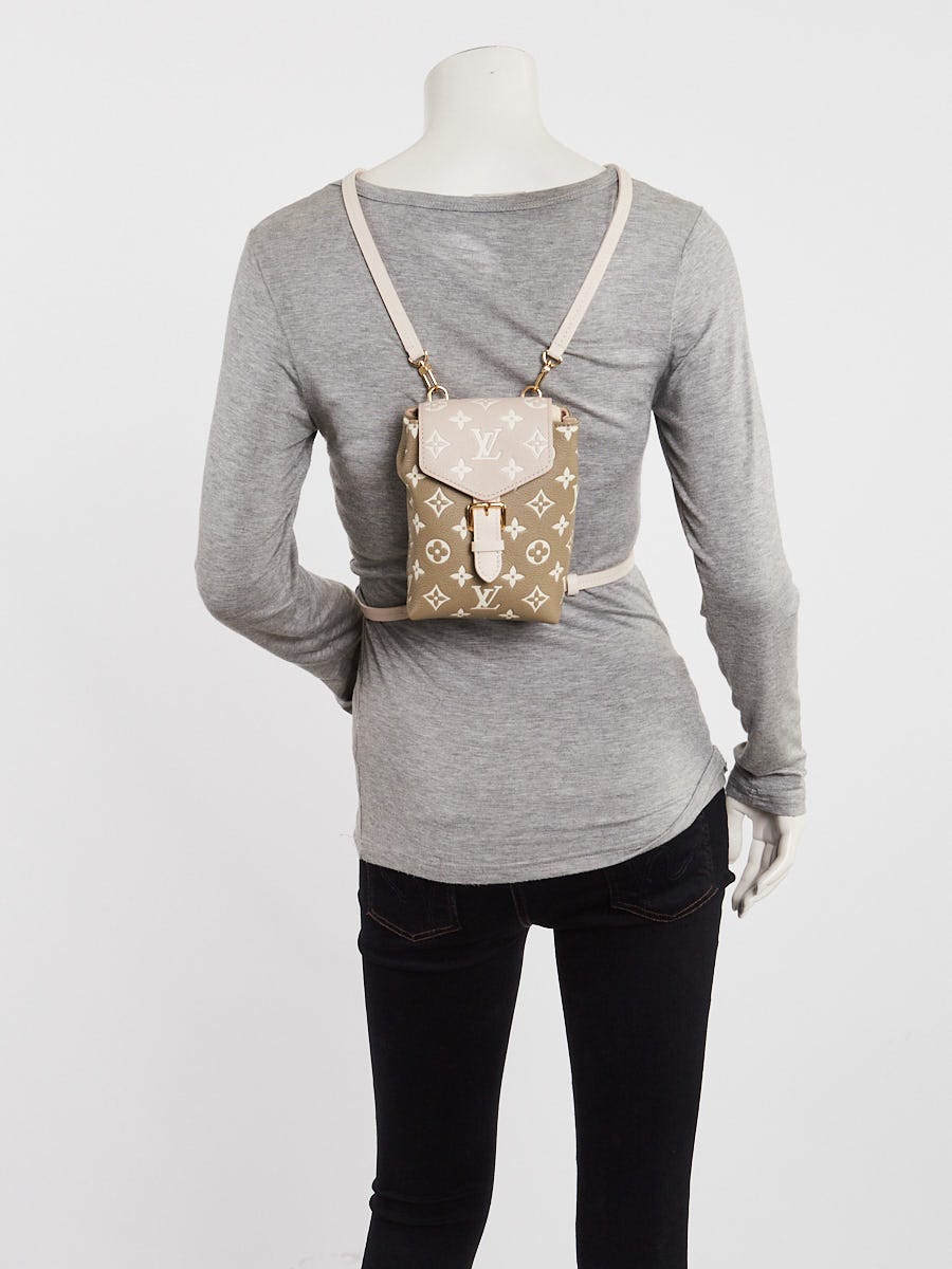Louis Vuitton Kaki/Beige Monogram Empreinte Spring In The City Tiny Backpack Bag