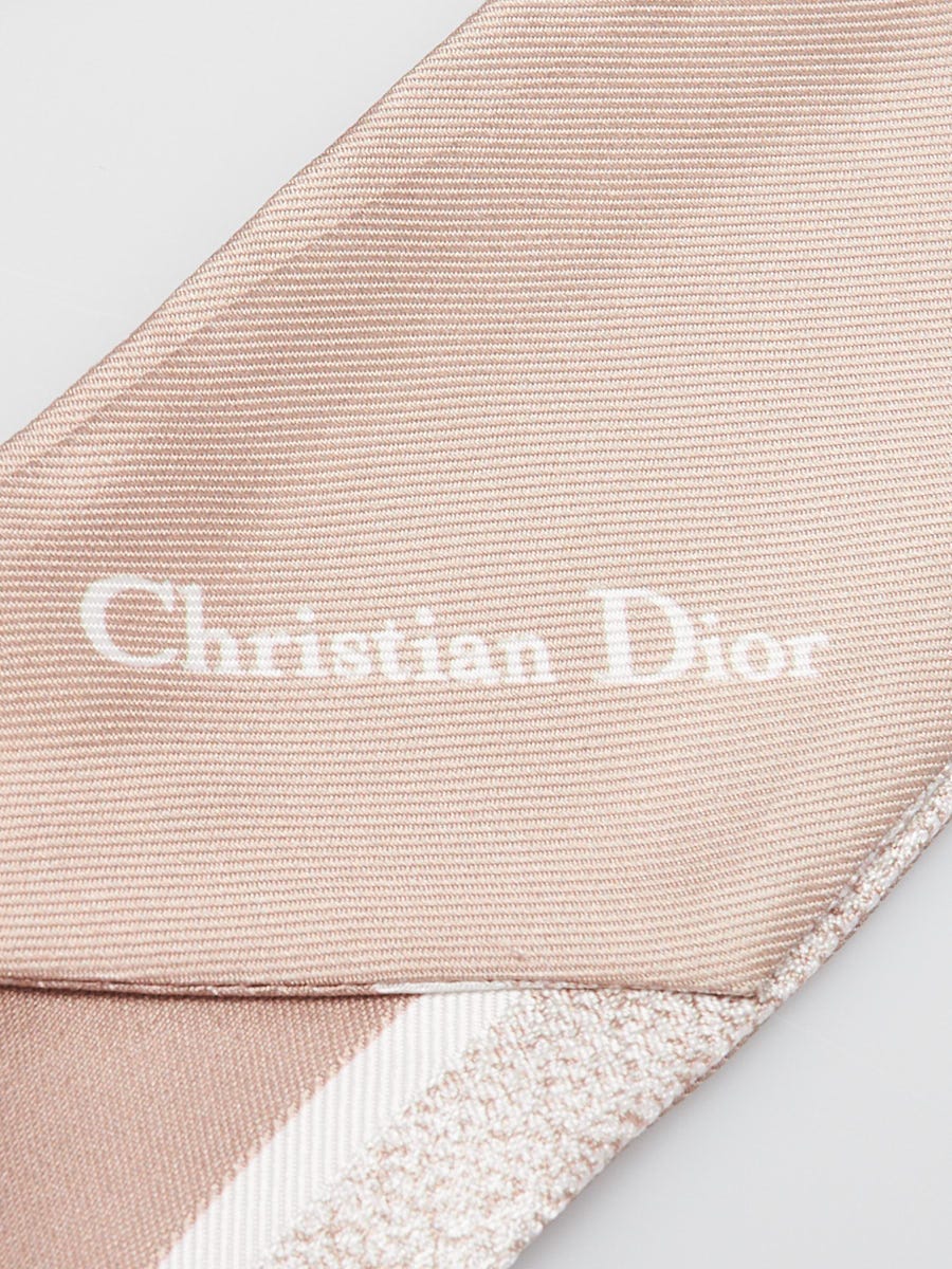 Christian Dior Pink Cannage Printed Silk Reversible Mitzah Scarf