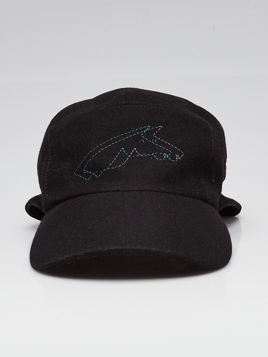 Hermes Noir Cashmere Nevada Brazillian Horses Cap Size 57 