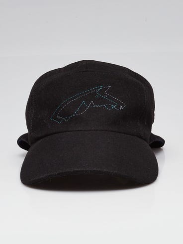 Hermes Noir Cashmere Nevada Brazillian Horses Cap Size 57