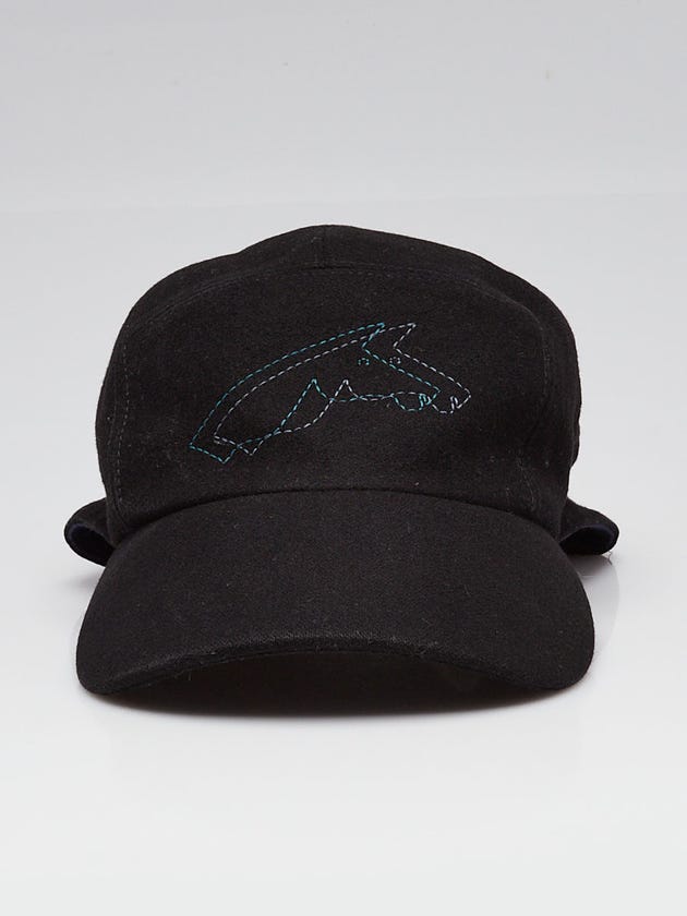 Hermes Noir Cashmere Nevada Brazillian Horses Cap Size 57