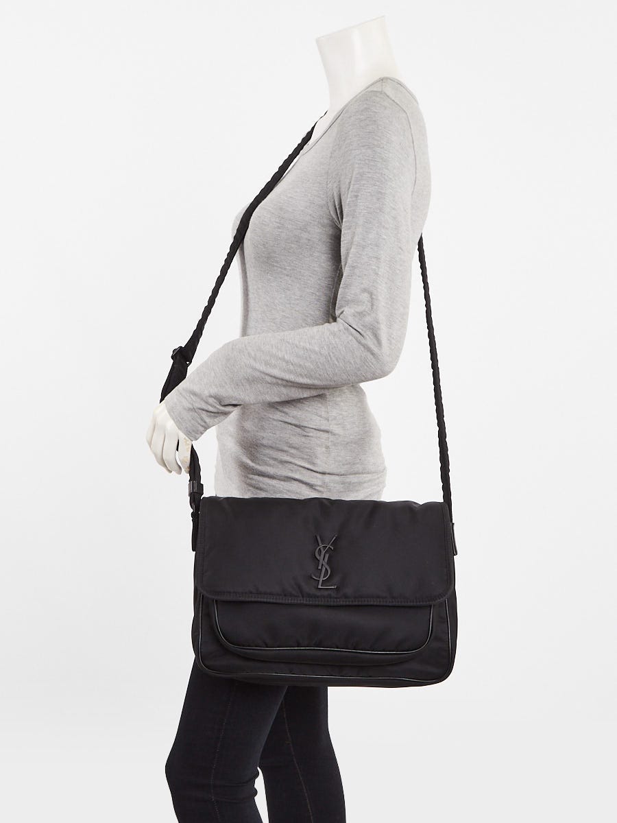 Yves Saint Laurent Black Econyl Nylon Niki Messenger Bag