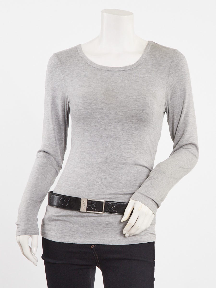 Gucci Black Perforated GG Leather Belt Size 110/44