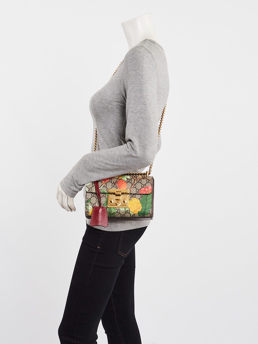 Gucci Beige Multicolore Coated Canvas Tian Padlock Small Shoulder