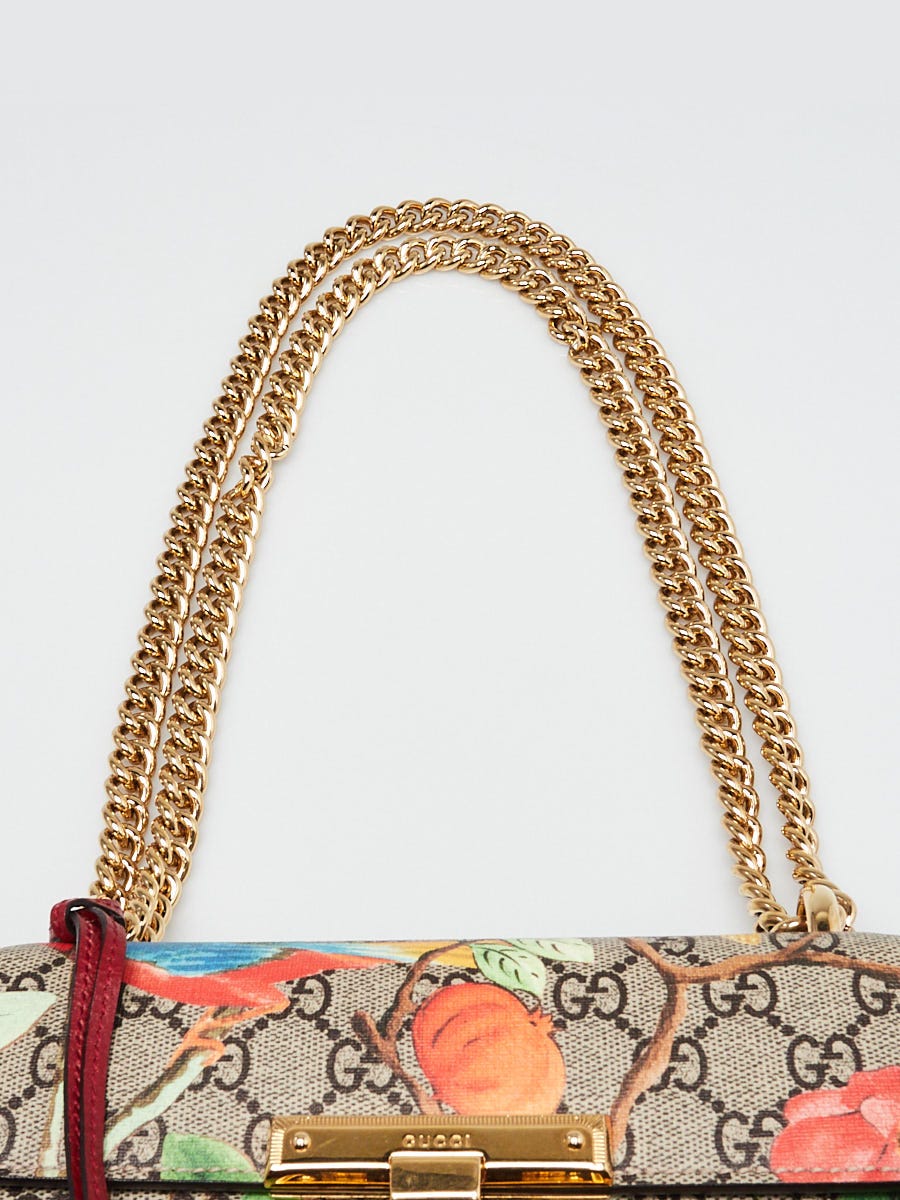 Gucci Beige Multicolore Coated Canvas Tian Padlock Small Shoulder