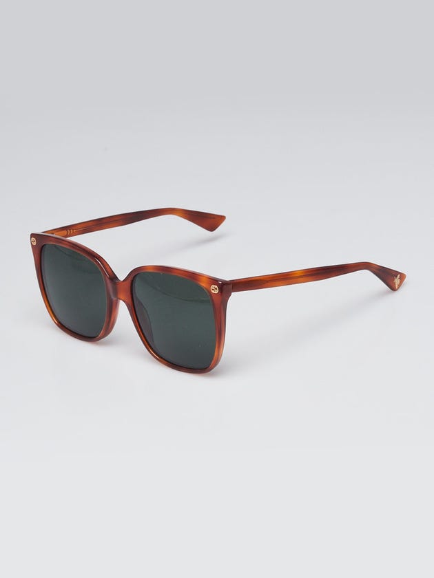 Gucci Tortoise Shell Oversized Frame Sunglasses - 0022S