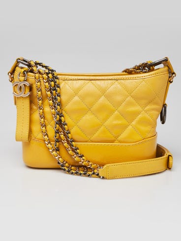 Chanel Yellow Quilted Leather Small Gabrielle Bag