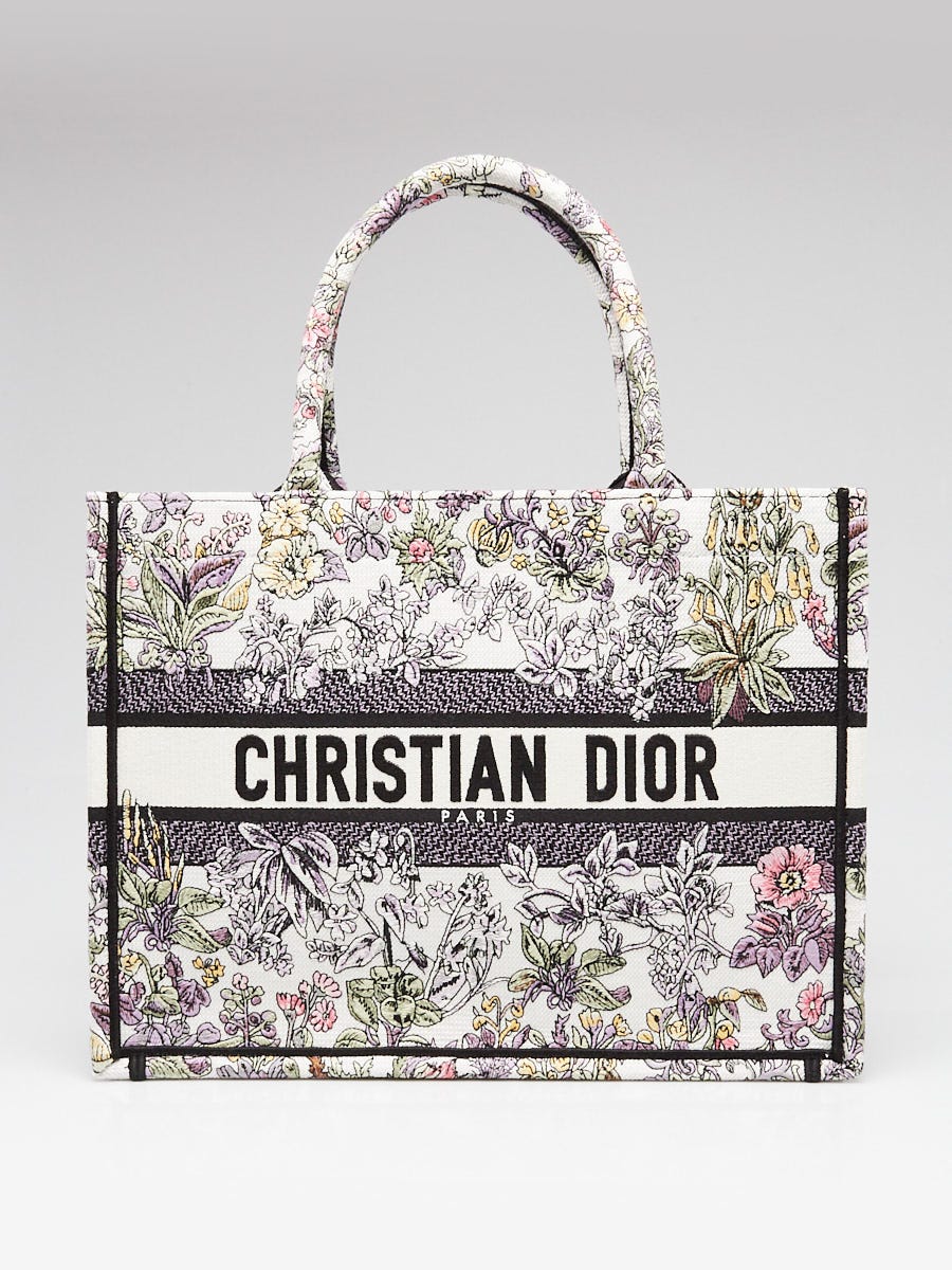 Christian Dior Purple Multicolor Millefiori Embroidery Medium Book Tote Bag