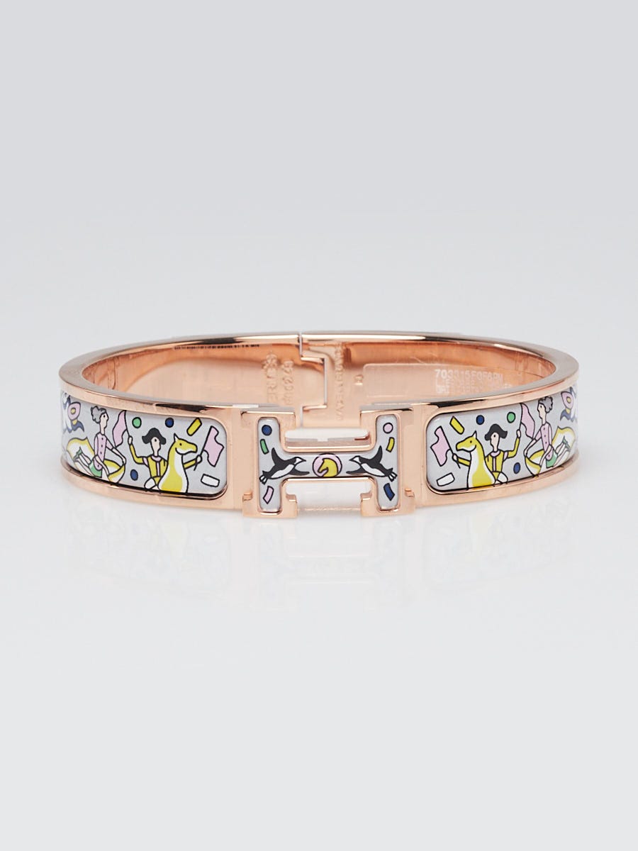 Hermes Gris Gold Plated Clic-H All Over L'Epopee d'Hermes Narrow