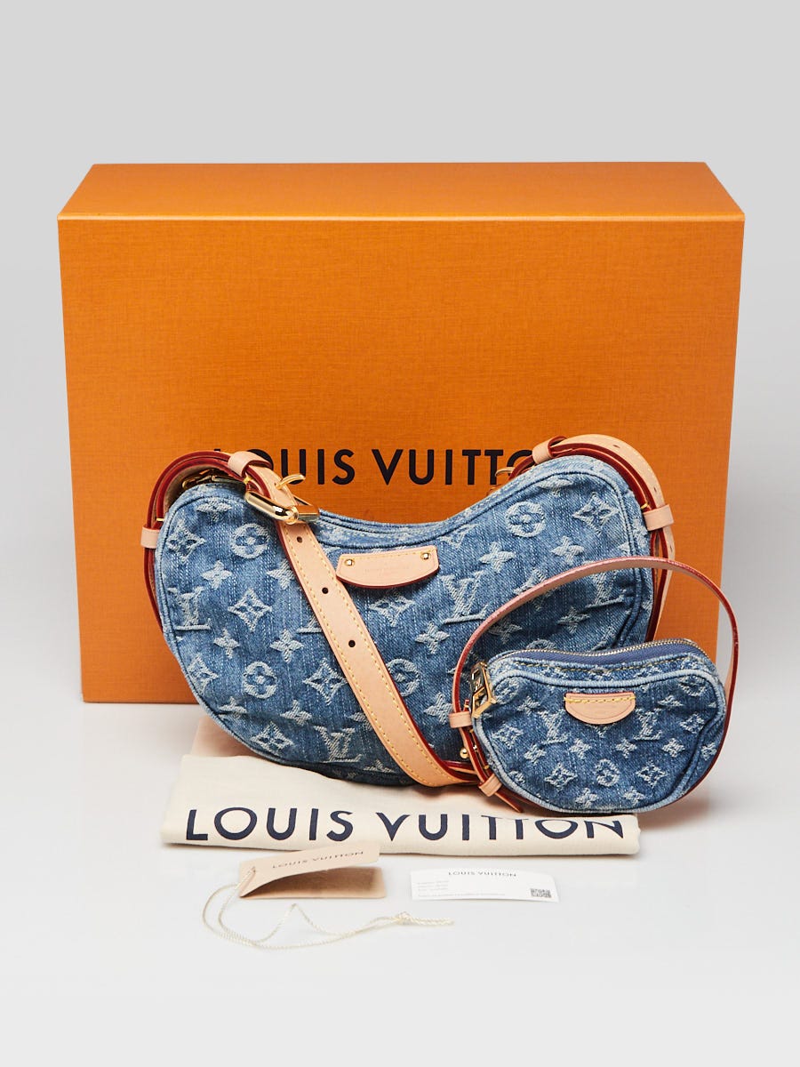 Louis Vuitton Blue Monogram Denim Croissant MM Shoulder Bag w