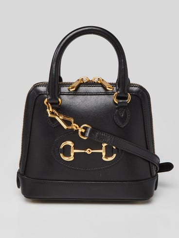 Gucci Black Smooth Leather 1955 Horsebit Mini Bag