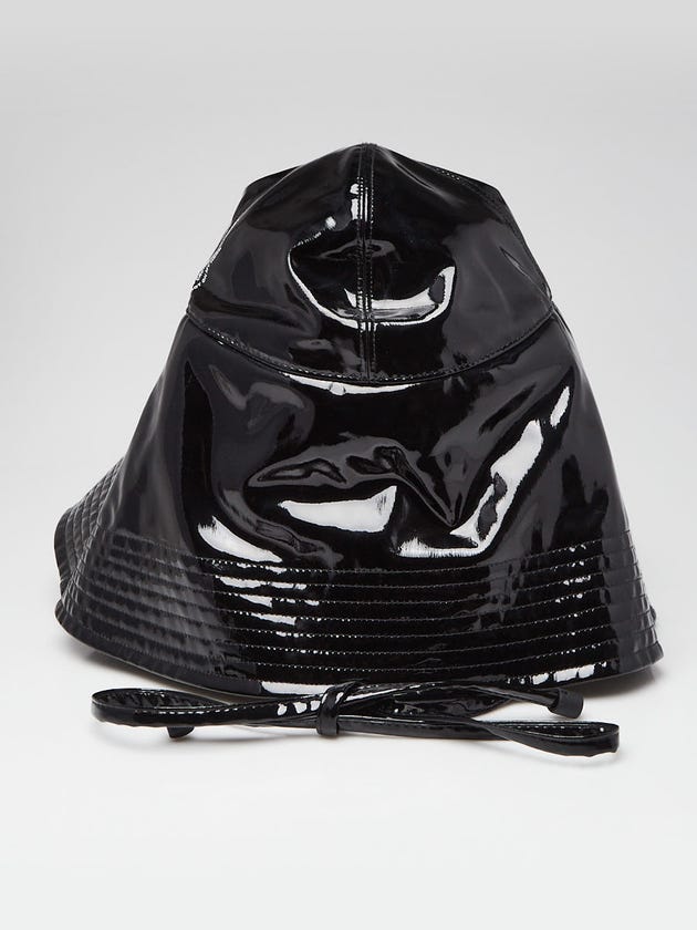 Burberry Black Vinyl Oversized Rain Bucket Hat Size S/M