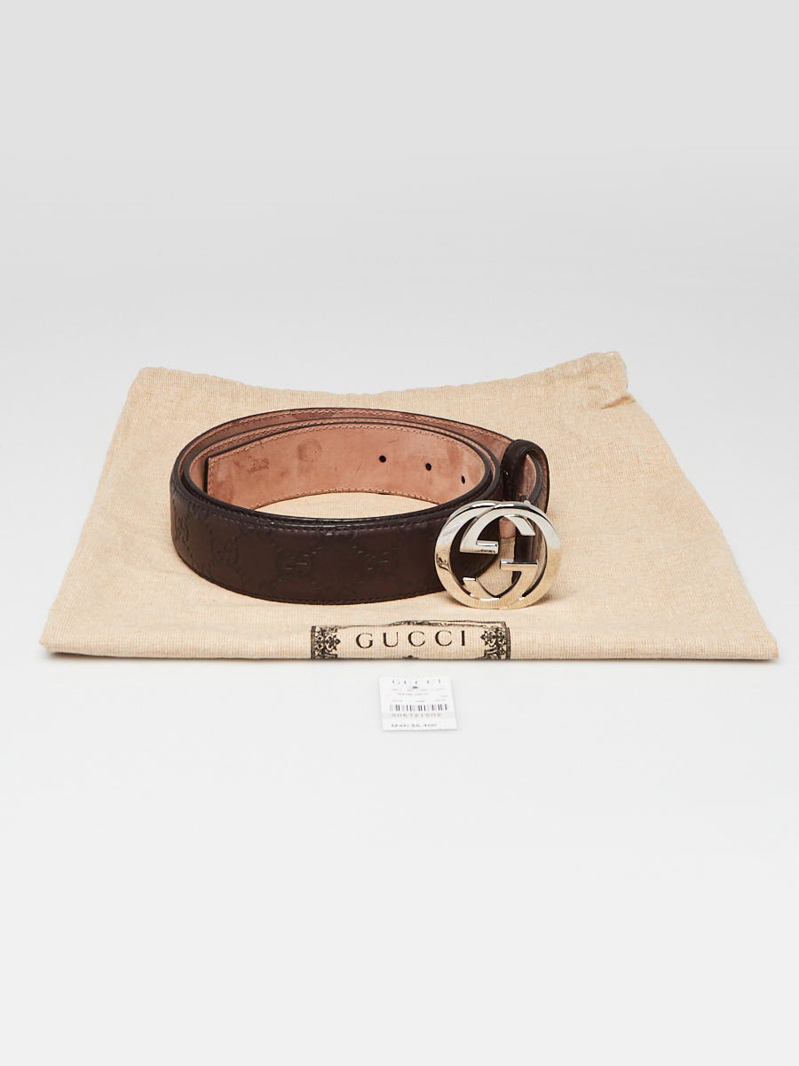 Gucci Brown Guccissima Leather Interlocking G Buckle Belt  display picture 1