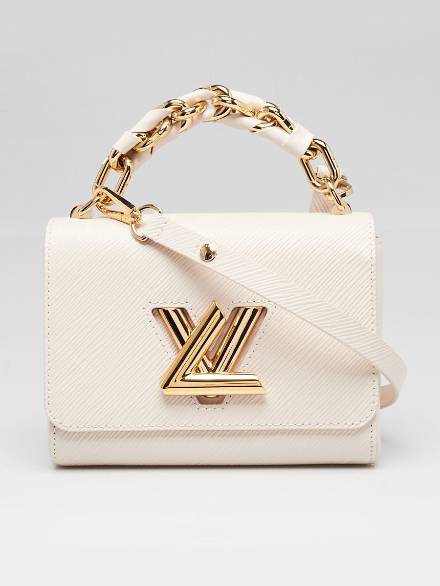 Louis Vuitton White Quartz Epi Leather Braided Chain Twist PM Bag