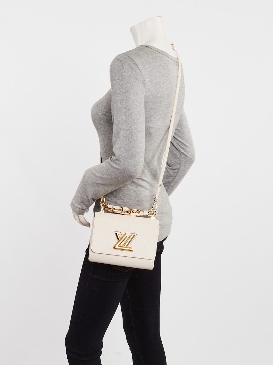 Louis Vuitton White Quartz Epi Leather Braided Chain Twist PM Bag